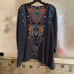 Johnny Was embroidered blouse. Size large  $70